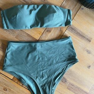 Aerie sage/olive green high waist bikini